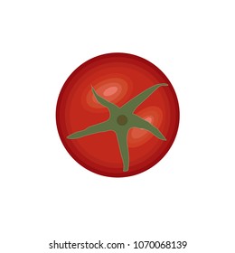 Tomato red, icon on isolated background concept for farmers market organic food in flat style vector illustration