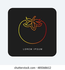 Tomato Red & Orange gradient attractive line thin icon / logo design