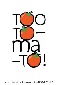 Too tomato restaurant logotype template with red ripe tomatoes 