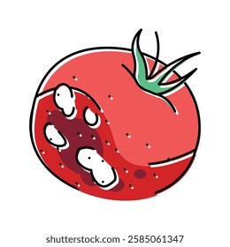 tomato rotten food color icon vector. tomato rotten food sign. isolated symbol illustration