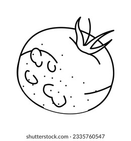 tomato rotten food line icon vector. tomato rotten food sign. isolated contour symbol black illustration