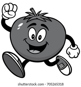 Tomato Running Illustration