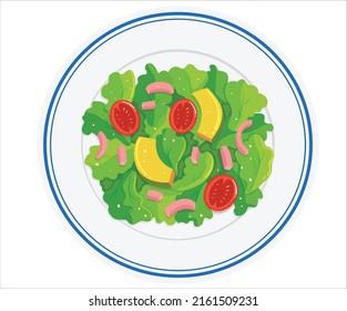 Tomato salad food on white background