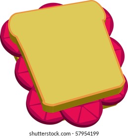 Tomato sandwich illustration vector