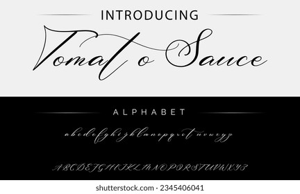 Tomato Sauce Best Alphabet Amazing Script Signature Logotype Font lettering handwritten