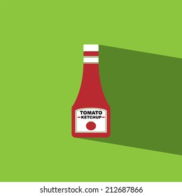tomato sauce bottle flat icon  vector illustration eps10