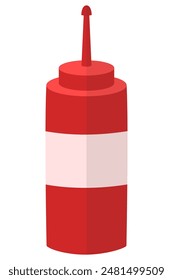 Tomato sauce bottle flat icon isolated on white background