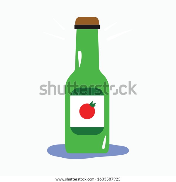 Tomato Sauce Bottle Illustration Tomato Sauce Stock Vector (Royalty