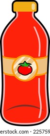 Tomato sauce bottle vector icon