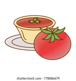 tomato with sauce in dish