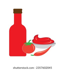 tomato sauce icon logo vector design template