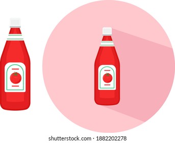 Tomato sauce ,illustration, vector on white background.