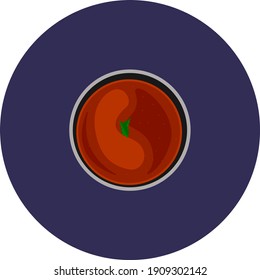 Tomato sauce, illustration, vector on a white background.