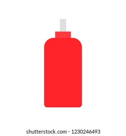 tomato sauce liquid bottle processed food flat design icon.