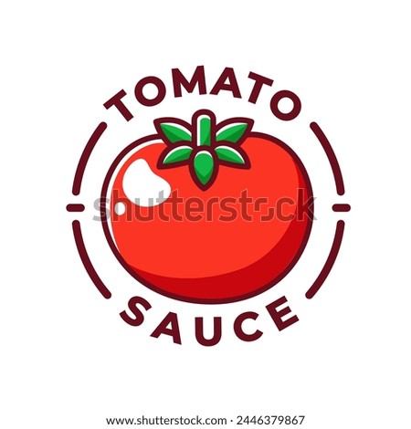 Tomato sauce logo design stamp emblem