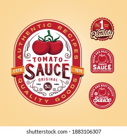 Tomato sauce logo label template
