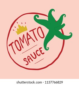 Tomato sauce logo vector