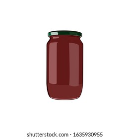 Tomato sauce. Tomato paste. Pasta bolognese canned sauce. Tomato puree. Vector graphic illustration