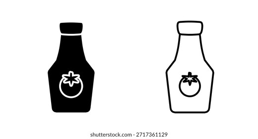 Icono de conjunto de salsa de tomate aislado sobre fondo blanco.