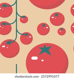 tomato seamless pattern flat design illustration