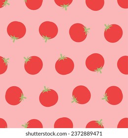 Tomato seamless pattern. Suitable for backgrounds, wallpapers, fabrics, textiles, wrapping papers, printed materials, and many more.