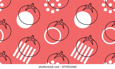 Tomato seamless pattern. Vector hand drawn illustration