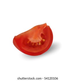 Tomato segment. Mesh is used