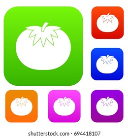 Tomato set icon in different colors isolated vector illustration. Premium collection