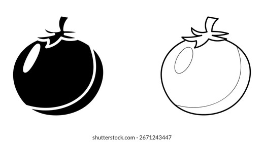 Tomato set icon on white background