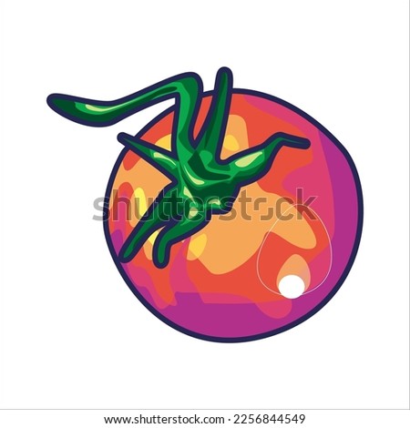 tomato in shape colored vector illustration