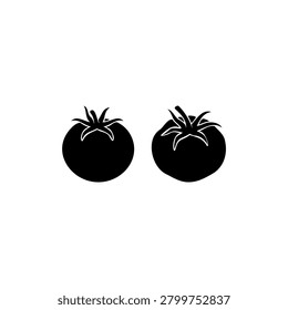 Tomato silhouette icon vector illustration.

