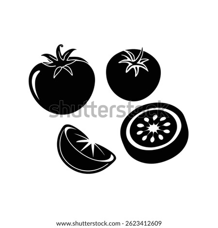Tomato silhouette isolated icon vector illustration
