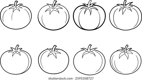 tomato silhouette line art vector