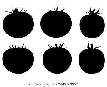 Fondo blanco de Arte vectorial de silueta de tomate