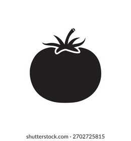 Tomate Silhouette, Vektorgrafik, flache Illustration, Design auf weißem Hintergrund