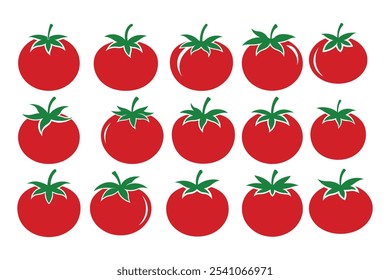 Ilustração de vetor de silhueta de tomate, Pacote de vetor de tomate 