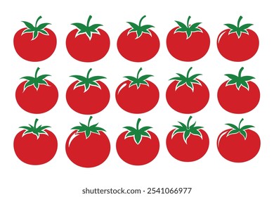 Ilustração de vetor de silhueta de tomate, Pacote de vetor de tomate 