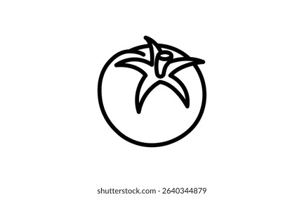 Tomato simple icon design in black outline style