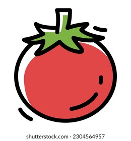 Tomato Simple Line Icon Logo Symbol