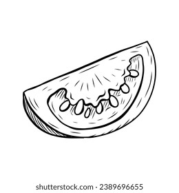 Tomato sketch. hand drawn Tomato outline illustration. Tomato black and white vector drawing. Tomato isolated on white background. vector illustration. Tomatoes line art drawing.