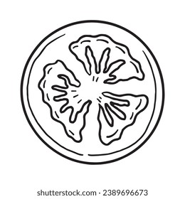Tomato sketch. hand drawn Tomato outline illustration. Tomato black and white vector drawing. Tomato isolated on white background. vector illustration. Tomatoes line art drawing.