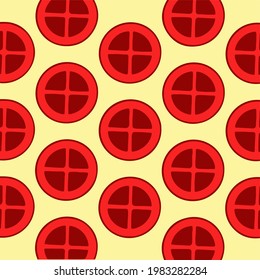 Tomate-Slice-Hintergrund. Social Media Post. Vektorgrafik von Gemüse.