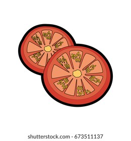 Tomato slice cartoon