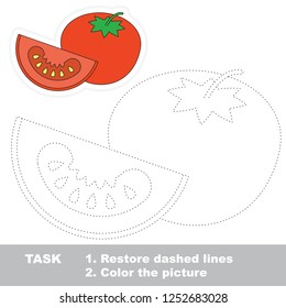 Tomato and Slice. Dot to dot educational game for kids.