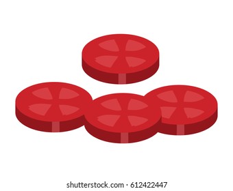 tomato slice for hamburger vector symbol icon design. Beautiful illustration isolated on white background