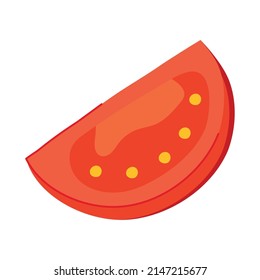 Tomato Slice Icon On White Background