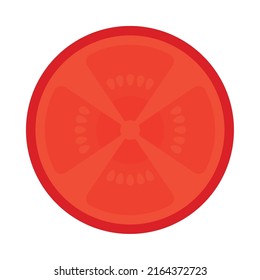 Tomato Slice Icon On White Background