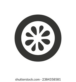 Tomato Slice Icon on White Background - Simple Vector Illustration