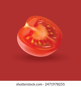 rebanada de tomate aislado en blanco