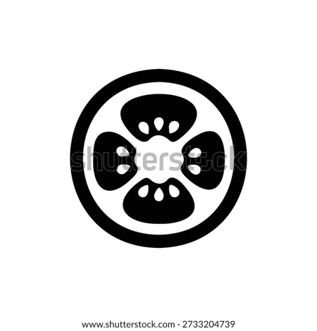 Tomato slice silhouette icon vector flat design.
